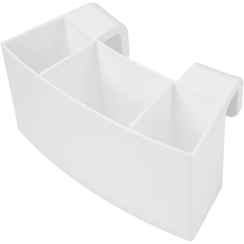 Universal Pottery Wheel Tool Holder, Adjustable 3-Slot Organizer, 3D Printed Plastic Ceramic Accessory with Divided Tray, Easy-Clean White Tool Caddy for Potters, Studio Craft Storage