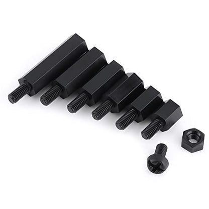 Eujgoov Nylon PCB Standoff Spacer Kit PA66 M2 M3 Male Female Threaded (M3 - size: M3 single pass-A type