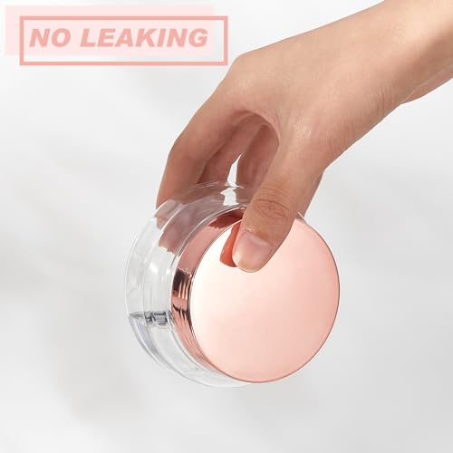 24 Pack Plastic Cosmetic Jars with Lids Label, 5 oz, Clear, Rose Gold - color: Clear, Rose Gold, size: 5 oz