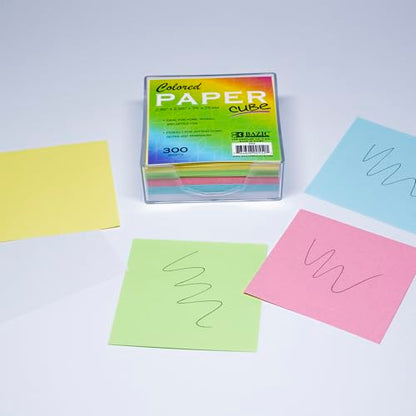 BAZIC Products Color Paper Cube with Tray, 300 Sheets, 2.95 in - size: 1-Pack