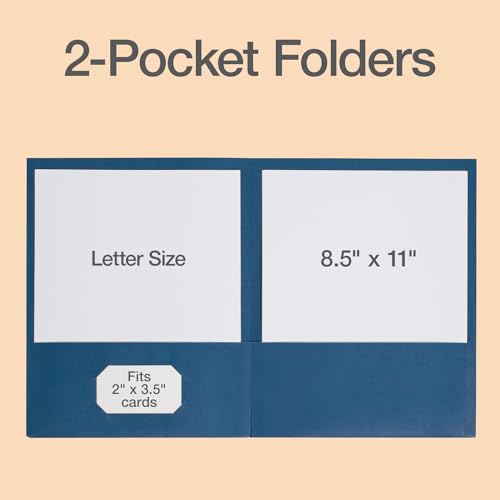 Oxford 2 Pocket Folders, 50 Pack, Blue, School & Classroom Value Pack - color: Blue