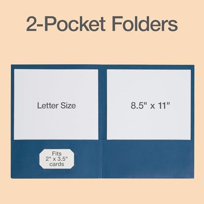 Oxford 2 Pocket Folders, 50 Pack, Blue, School & Classroom Value Pack - color: Blue