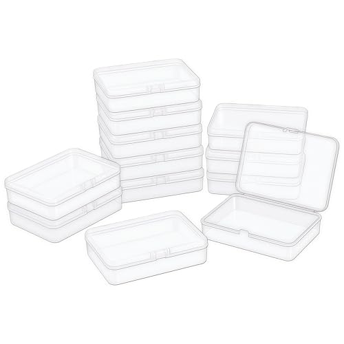 LJY 12 Clear Rectangular Plastic Boxes, 4.5 x 3.3 x 1.1 in for Watch Parts - color: Transparent, size: 4.5 x 3.3 x 1.1 inch
