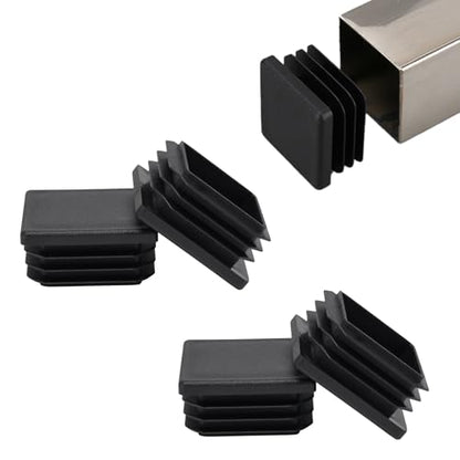 4 PCS 1-9/16"x1-9/16 Black Square Tube End Cap Plastic Plugs - color: Black, size: 1-9/16" (2-4 mm) - 4 pcs