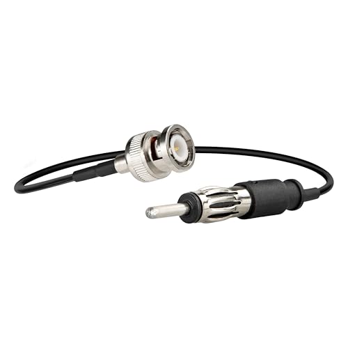 BNC Male to AM/FM Male Pigtail RG174 Cable 12 inches BNC to DIN AM/FM Male Plug Coax Cable Jumper Wire, RF Coaxial Extension Cord for Car Radio, Scanner, Antenna, SDR Receiver - size: BNC Male to AM/FM Male