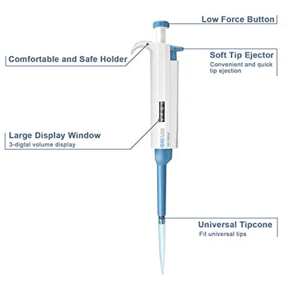 ONiLAB Lab Micropipette, Single Channel Adjustable Pipettor, 50-200ul - style: 50-200ul