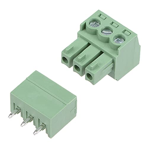 uxcell 3-Pin Pluggable Terminal Block 3.81mm Pitch (3.5mm) Connector Male and Female for PCB 5 Pairs