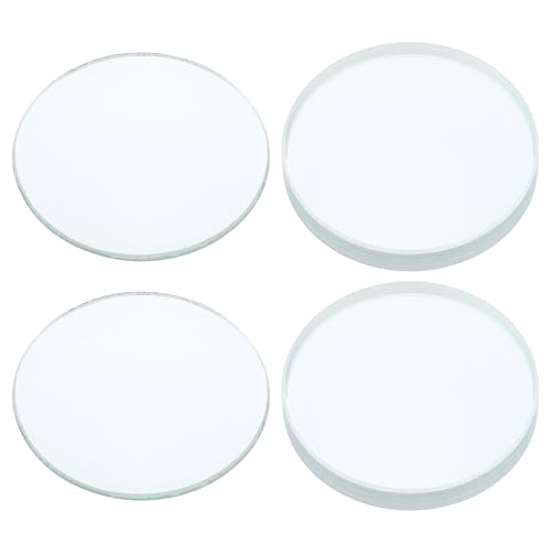 PATIKIL Convex Lens, 100-100mm Focal Length 40mm (1.57") Diameter Round Glass Magnifying Telescope Lens Trial Set Ground Edge for Lab Physics Class Optics, 4 Pcs - size: 100/-100mm FL, 40mm Dia.