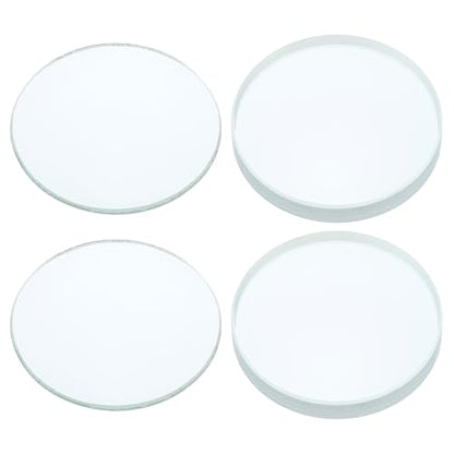 PATIKIL Convex Lens, 100-100mm Focal Length 40mm (1.57") Diameter Round Glass Magnifying Telescope Lens Trial Set Ground Edge for Lab Physics Class Optics, 4 Pcs - size: 100/-100mm FL, 40mm Dia.