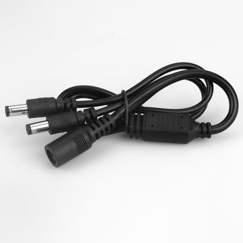 2 PCS 1 to 2 Way DC Power Splitter, DC Splitter, 2.1 * 5.5MM Power Splitter for CCTV Security Camera LED Strips