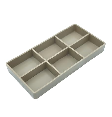 AmeiCan Goods 2/Pcs Dental Autoclavable Cabiet Tay #20 Plastic 6 Compartment Organizer Tray to Organize disc, Wheels, Stones and ect. 8"L x 4"W x 1"H (Beige) - color: Beige