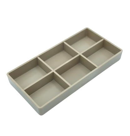 AmeiCan Goods 2/Pcs Dental Autoclavable Cabiet Tay #20 Plastic 6 Compartment Organizer Tray to Organize disc, Wheels, Stones and ect. 8"L x 4"W x 1"H (Beige) - color: Beige