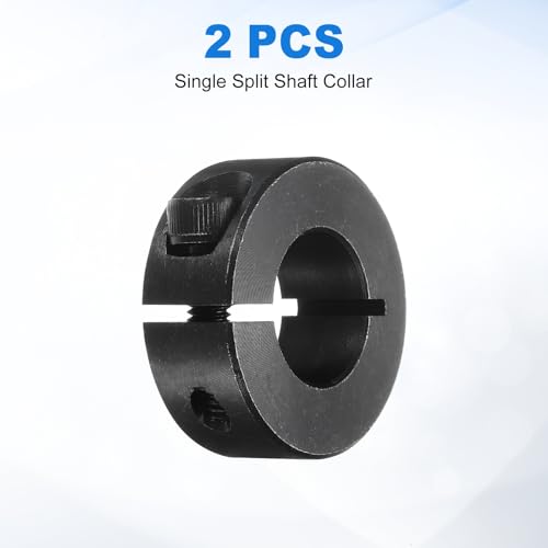 uxcell 2Pcs Single Split Shaft Collar, 20mm Bore One Piece Clamping Collar 40mm OD 15mm Thickness Black Oxide Lock Collar Clamp with Set Screws (1045 Steel) - size: 20mm x 40mm x 15mm