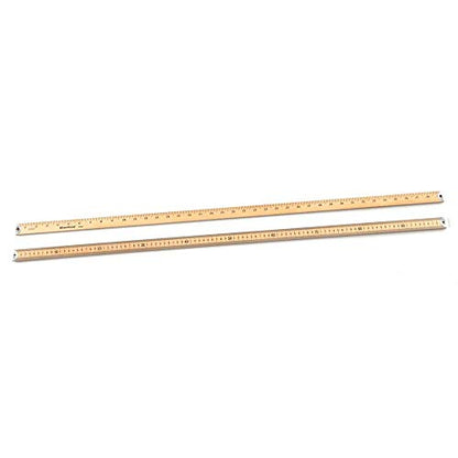 hand2mind Wood Economy Meterstick/Yardstick with Protective Metal Ends for School Classroom, Home, or Office (Pack of 6)