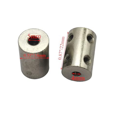 5Pcs 4mm to 5mm Shaft Coupler Connectors,Steel Coupler Rigid Couplings Adapter with Screws for CNC Machine 3D Printer RC Motor Accessories and DIY - size: 4mm to 5mm