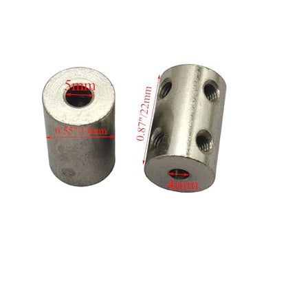 5Pcs 4mm to 5mm Shaft Coupler Connectors,Steel Coupler Rigid Couplings Adapter with Screws for CNC Machine 3D Printer RC Motor Accessories and DIY - size: 4mm to 5mm