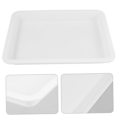 Plastic Lab Tray, 9.67x7.27in, Acid Resistant & Leak-Proof, White - color: White, size: 24.60X18.50X2.70CM