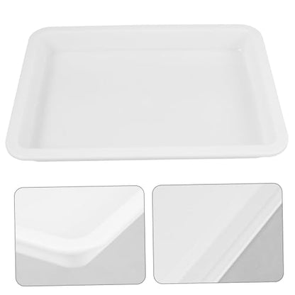 Plastic Lab Tray, 9.67x7.27in, Acid Resistant & Leak-Proof, White - color: White, size: 24.60X18.50X2.70CM