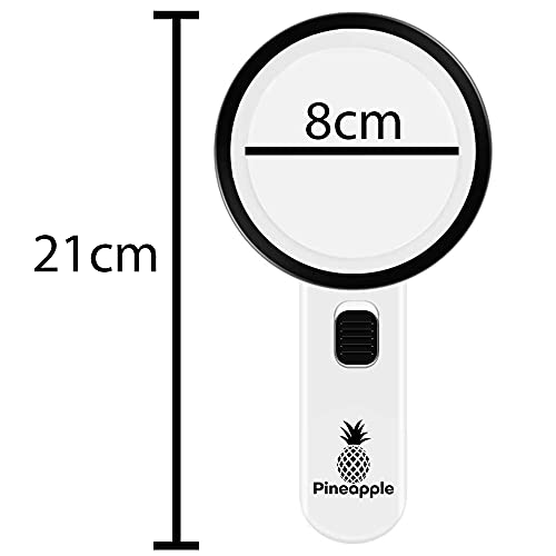 Magnifying Glass with Light, 30X Handheld Large Magnifying Glass for Reading, Lighted Magnifier for Seniors, Macular Degeneration, Coins, Jewelry, Elderly
