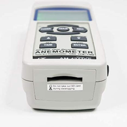 7‑in‑1 Vane Anemometer – Airflow, Humidity, Dew‑Point, Wet‑Bulb & Type K/J Temp Meter, SD Card Datalogger, USB Along with Calibration Certificate Model: AM-4247SD