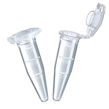 1.5ml Sterile Microcentrifuge Tubes with Safe-Lock Cap, Pack of 500, Max.RCF15000×G Conical Bottom Centrifuge Tubes, PP Material, Molded Graduation 10.6x39.5mm, IN-MT15A - style: 1.5mL,500PCS,Sterile
