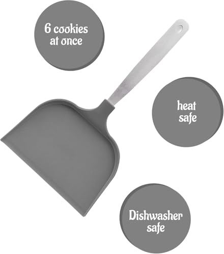 Mrs. Anderson’s Baking Jumbo Cookie Spatula, 18/8 Stainless Steel and Nylon, Over 6-Inches Wide - size: Jumbo 6-Inch Wide, Silicone