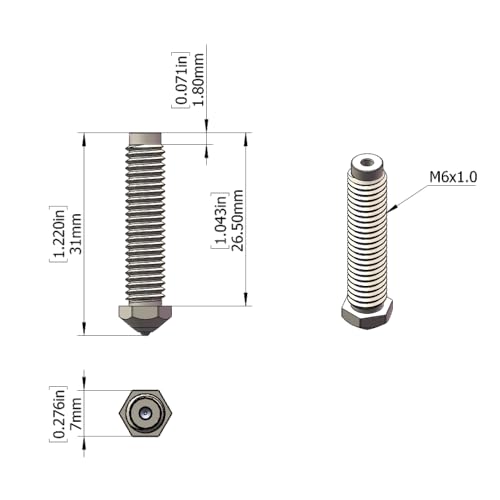 Diamond PCD Nozzle 0.4mm for Elegoo OrangeStorm Giga 3D Printer, Hardened High Precision for Precision Additive Manufacturing - size: Diamond PCD, style: 0.4mm