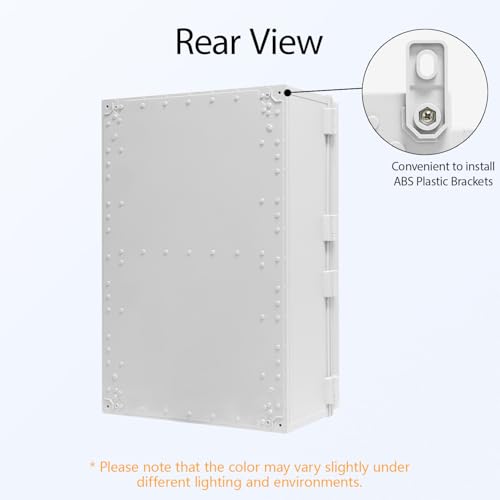 Electrical Box IP65 Waterproof Dustproof ABS Plastic Enclosure, Outdoor and Indoor Project Box Hinged Cover with Mounting Plate Wall Brackets Outer Dimension 23.6"x 15.7" x 8.7", Grey - size: 23.6"x 15.7" x 8.7" (1pc)