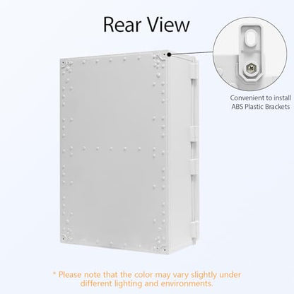 Electrical Box IP65 Waterproof Dustproof ABS Plastic Enclosure, Outdoor and Indoor Project Box Hinged Cover with Mounting Plate Wall Brackets Outer Dimension 23.6"x 15.7" x 8.7", Grey - size: 23.6"x 15.7" x 8.7" (1pc)