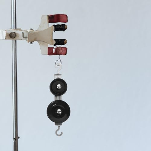 10-Piece Mechanics Pulley Block Set - Heavy Duty Metal Fixed & Movable Pulleys with Ropes, Hooks, STEM Physics Lab Science Kit & Simple Machines Teaching Equipment - size: 12.00X4.00X1.00CM