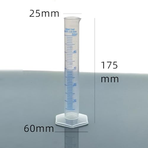 2 Pcs Plastic Measuring Graduated Cylinders Transparent Graduated Cylinder Beaker Lab Test Tube Liquid Measuring Tool with 2 Sided Marking 50 ml - size: 50 ml