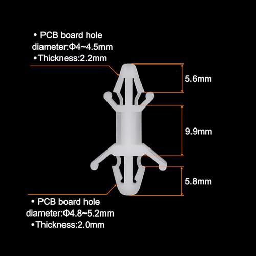 PATIKIL 60PCS PCB Board Isolation Column, Nylon Reverse Locking Circuit Board Clips Standoff Double Head Insulation Bracket Support Height 9.9mm /0.39" - size: 9.9mm /0.39"