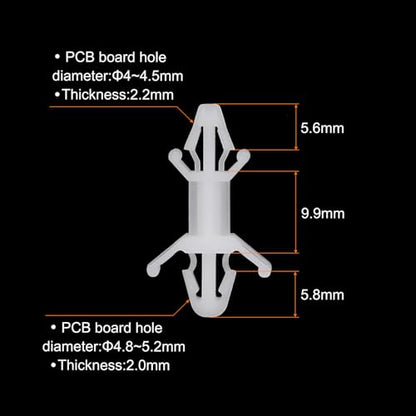 PATIKIL 60PCS PCB Board Isolation Column, Nylon Reverse Locking Circuit Board Clips Standoff Double Head Insulation Bracket Support Height 9.9mm /0.39" - size: 9.9mm /0.39"