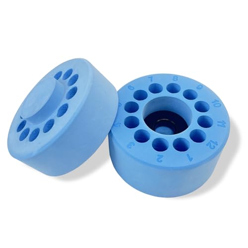 -1℃(-33.8℉) Cooling Container for 12×2ml Vials, Alcohol-Free Foam Box with Solid Core, Reusable Storage Holder for Low Temperature Freezers