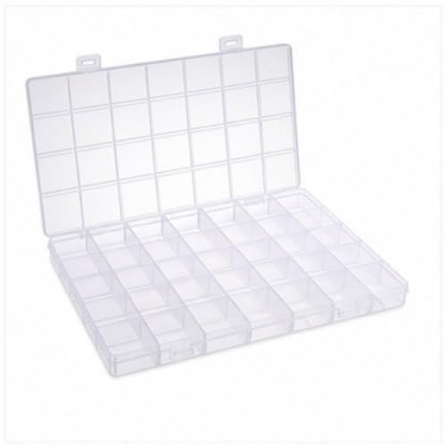 24Grid Clear Plastic Organizer Box Mini Bead Storage Craft Supply Container - color: White