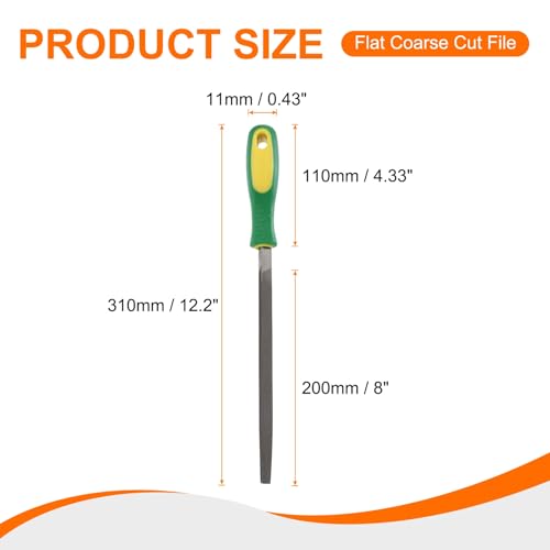 HARFINGTON Triangle Medium Teeth Cut File 8" Double Cut Teeth High Carbon Steel Hand Rasp File Plastic Handle for Metal Wood Deburring Removing - size: 8", style: Medium