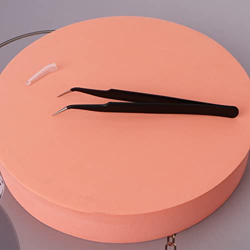 1pcs Fine Point Tweezers Splinter Tweezer Professional Precision Pointed Tweezer Sharp Precision Needle Nose Tip Anti-Static Stainless Steel Curved Tweezers