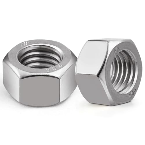 VGBUY 25pcs 7/16-14 Hex Nuts, 304 Stainless Steel 18-8 External Hex nut 7/16 14 inch, SAE Hex Machine Screw Nuts Hardware Nuts (VG01304) - size: 7/16"-14(25pcs)