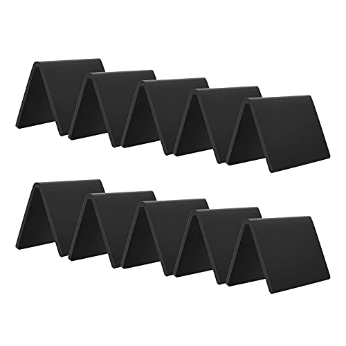 AITEE 10 Pack Acrylic Mini Chalkboard Signs Small Tent Blackboard V-Shaped - style: V-Black 10
