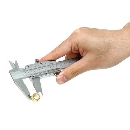 HFS Inch & Metric Vernier Caliper, 0-6Inch/0-150mm Measuring Tool - size: 0-6"/0-150mm carbon steel