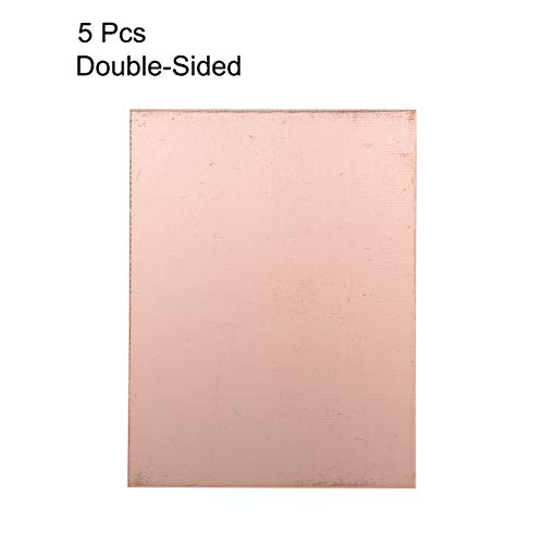 uxcell Double-Sided Copper Clad Laminate PCB Circuit Board, FR4 100x75mm 3.94x2.95 inch, 1.5mm Thickness DIY Prototyping PCB Board, Name Board, 5pcs - size: 100mmx75mmx1.5mm