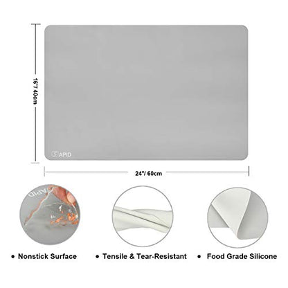 Sapid Thick Silicone Mat for Crafts Large Silicon Sheet Resin Art Painting - color: Gray, size: 23.6"L x 15.8"W