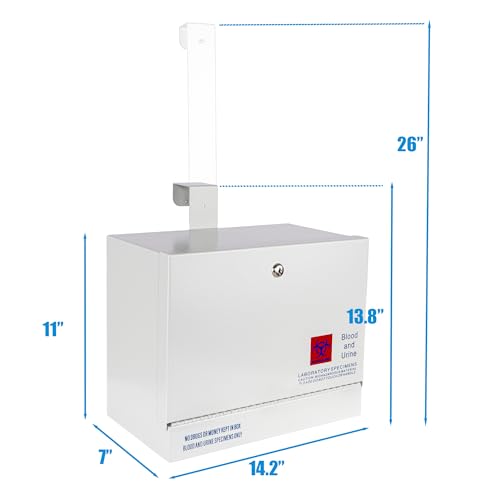 POCHAR Stainless Steel Door-Hanging Specimen Lock Box for Medical Labs