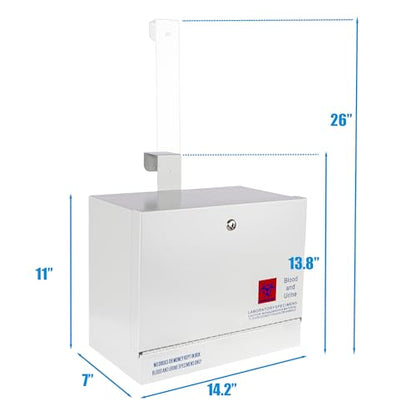 POCHAR Stainless Steel Door-Hanging Specimen Lock Box for Medical Labs