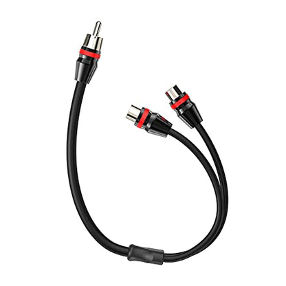 1ft 2 Female to 1 Male RCA Y Adapter Splitter Cable (2 Pack) - color: NP2F1M