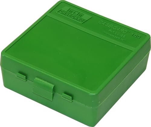MTM 100 Round Flip-Top Ammo Box 38/357 Cal (Green) - color: Green, size: Pack of 1