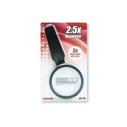 2.5X Handheld Magnifying Glass, with 5X Spot Lens - size: 2.5x