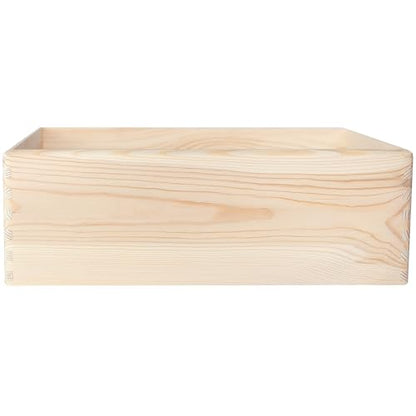 Creative Deco XL Wooden Crate Nesting Crate Handles | 15.74x11.81x5.1in - color: Beige, size: XL