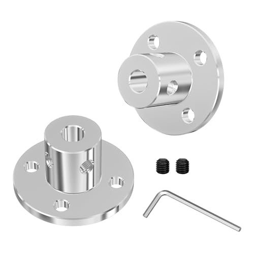 4mm ID 10mm OD Flange Shaft Coupling, Silver - size: 4mm ID-10mm OD