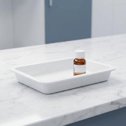 Lurrose Lab Trays Plastic, 4 Pack Acid and Alkali Resistant Chemical Reagent Containment Pan, Leak-Proof Lab Storage Basin for Classroom Science Experiments, 9.7 x 7.3 Inch